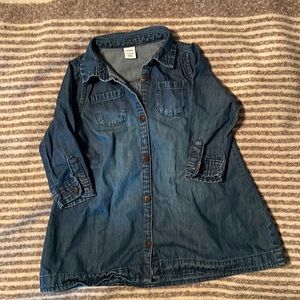 EUC Old Navy 12-18m Chambray Long-Sleeve Button-Down Shirt Dress